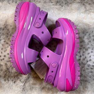 CROCS Mega Crush Sandal - Platform Pink and Purple - Size M 7 / W 9